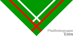 Pfadfinder-Halstuch (engl.: scout neckerchief /neckie, ital.: fazzolettone/fazzoletto scout, schwed.: Scouternas halsduk):  Enns 