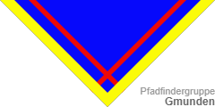 Pfadfinder-Halstuch (engl.: scout neckerchief /neckie, ital.: fazzolettone/fazzoletto scout, schwed.: Scouternas halsduk):  Gmunden 