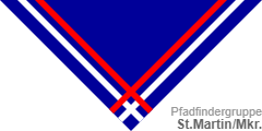 Pfadfinder-Halstuch (engl.: scout neckerchief /neckie, ital.: fazzolettone/fazzoletto scout, schwed.: Scouternas halsduk):  St.Martin-Mkr 