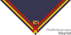 Pfadfinder-Halstuch (engl.: scout neckerchief /neckie, ital.: fazzolettone/fazzoletto scout, schwed.: Scouternas halsduk):  Steyrtal 